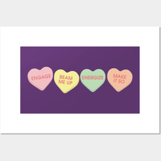 Sci Fi TV Candy Hearts Wall Art by GloopTrekker